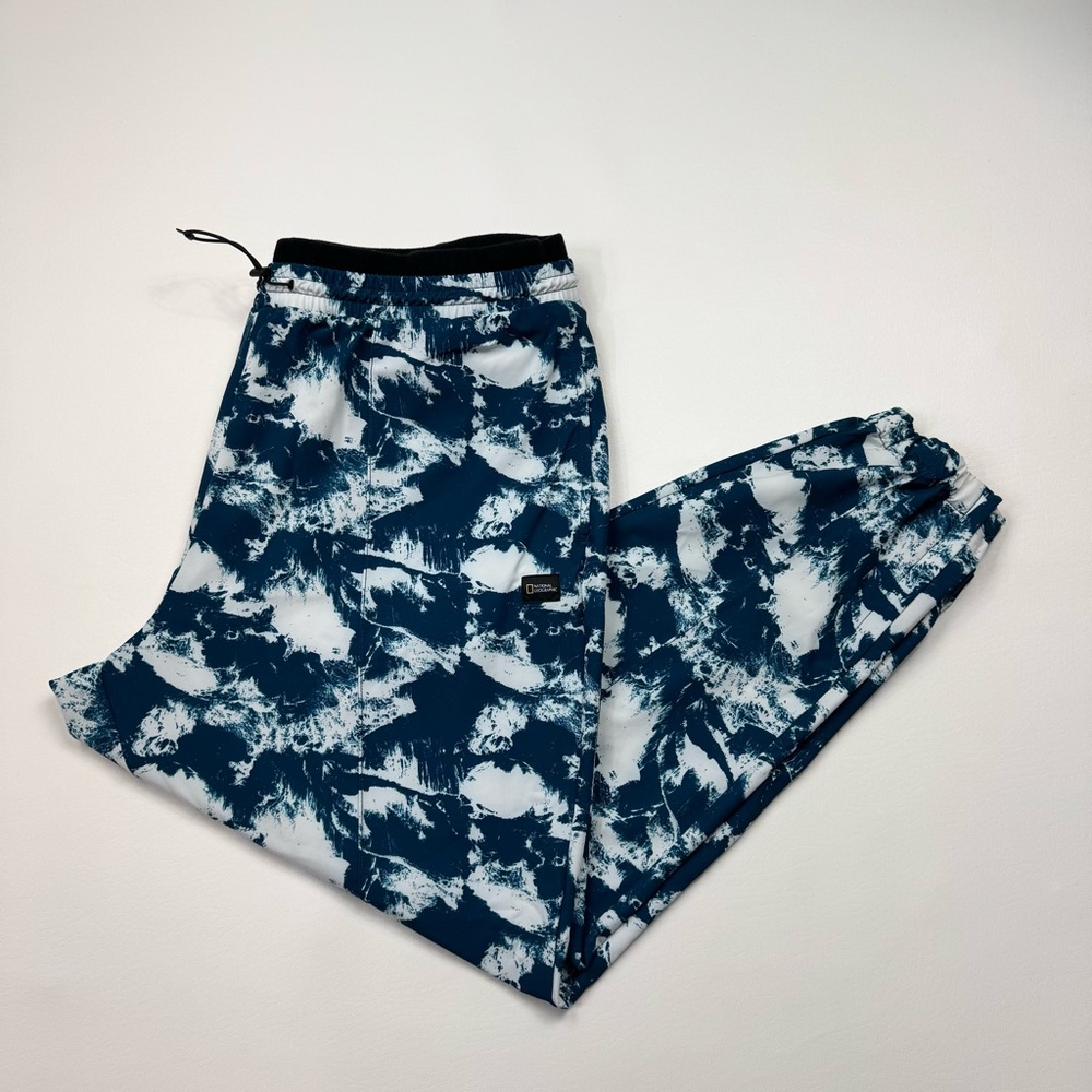 Women’s/Adult National Geographic Wave Print Cuffed Jogger Pants Size 2XL